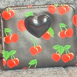 Betsey Johnson "Luv Betsey" Cherry Print Bifold Wallet NWT